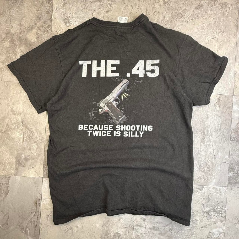 Vintage "the .45" funny black T shirt size medium